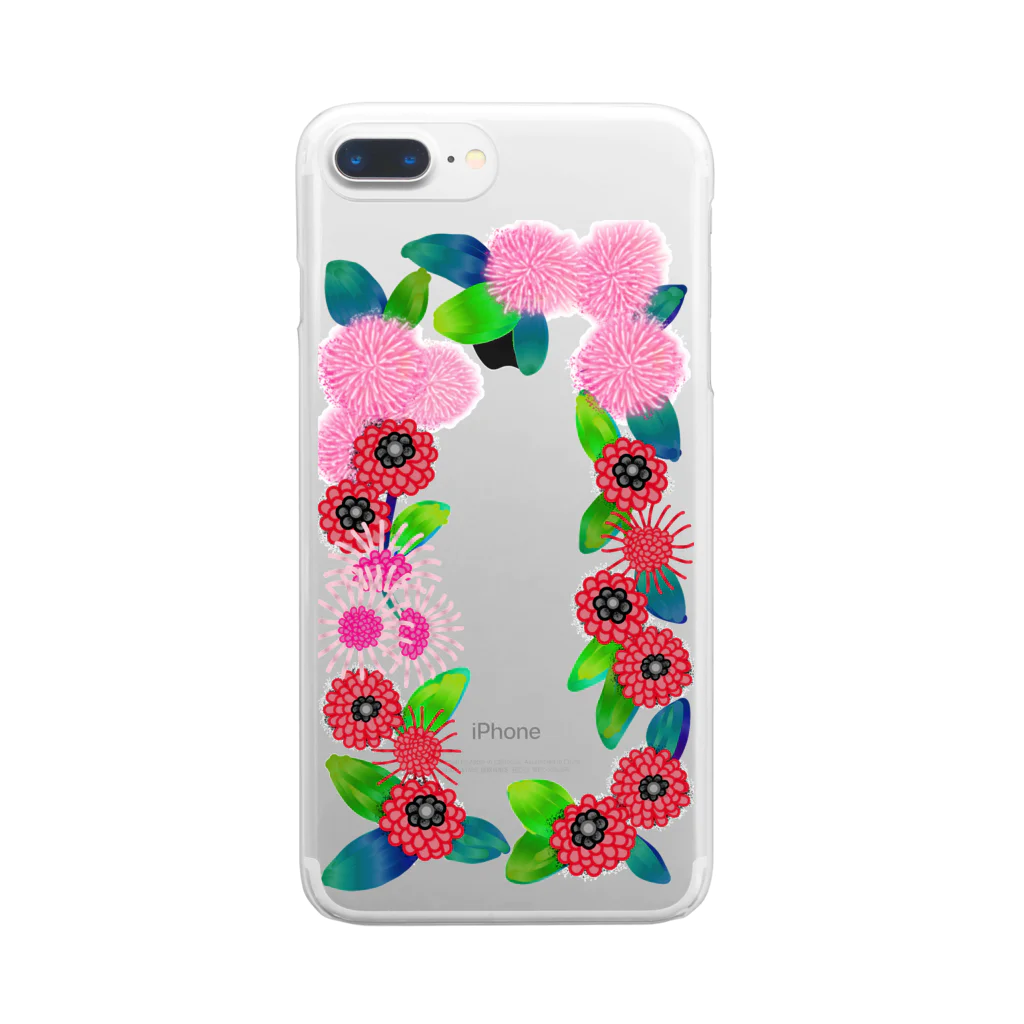 yaiの花柄 Clear Smartphone Case