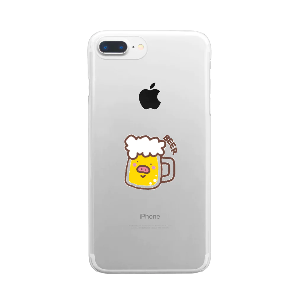 Peco Peco Boo&Carotte cocon❋のブタビール Clear Smartphone Case