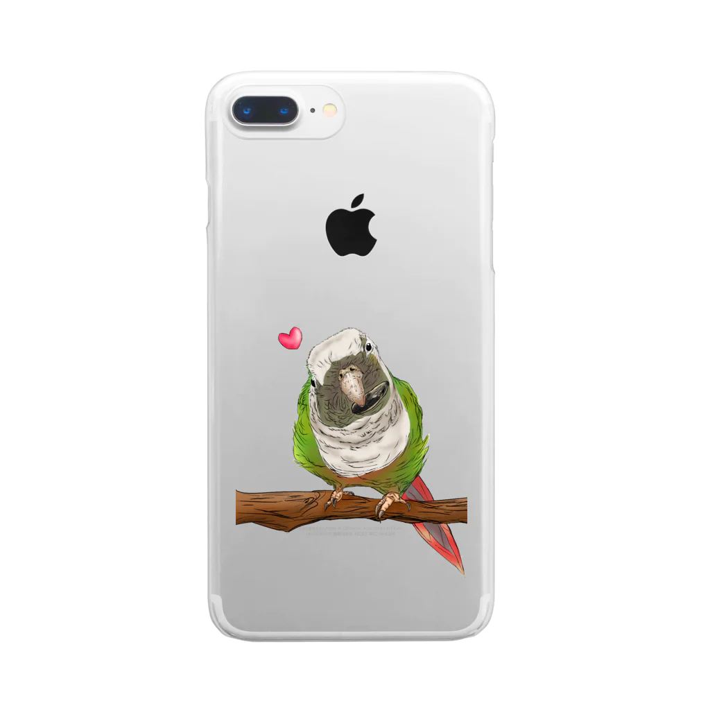 Lily bird（リリーバード）のホオミドリアカオウロコインコ フルカラー① Clear Smartphone Case