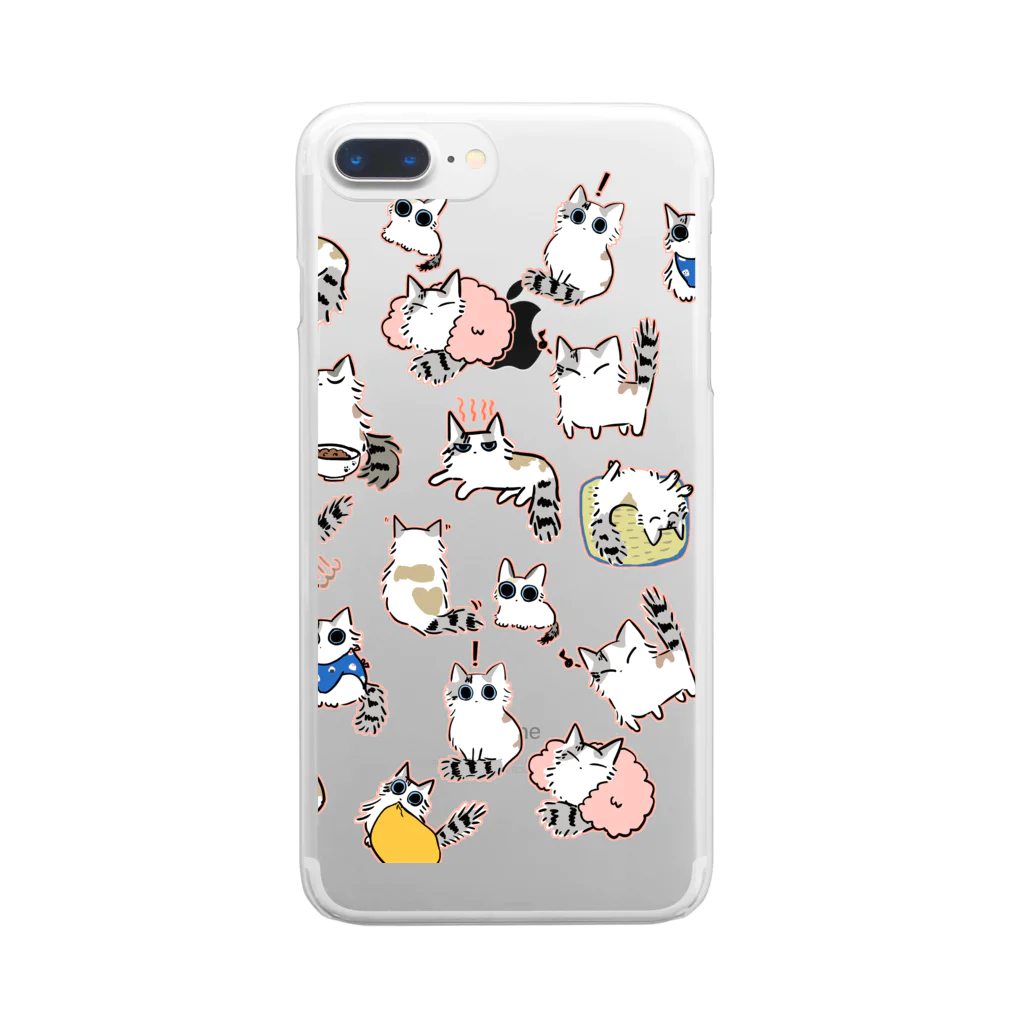 ふうちゃんのお店の色々ふうちゃん（白） Clear Smartphone Case