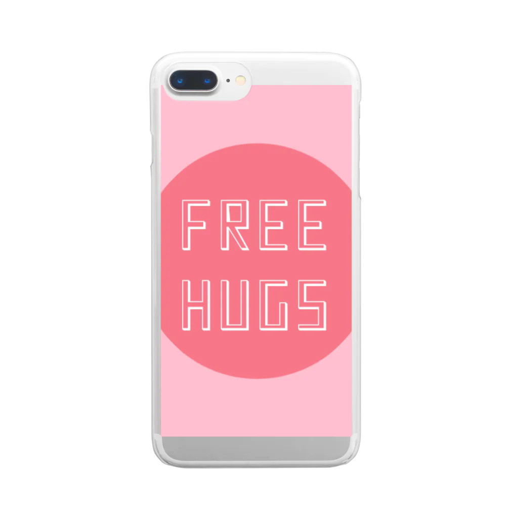 吉田屋のFREE HUGS(フリーハグ)【サークル】 Clear Smartphone Case