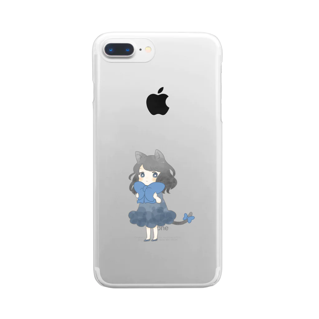 7soraのおめかしねこ（あお） Clear Smartphone Case