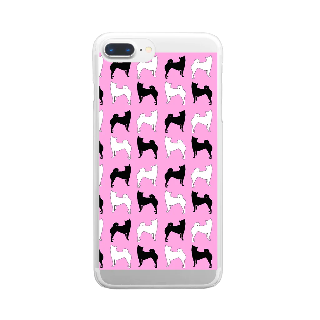 陽向の柴犬ピンク Clear Smartphone Case