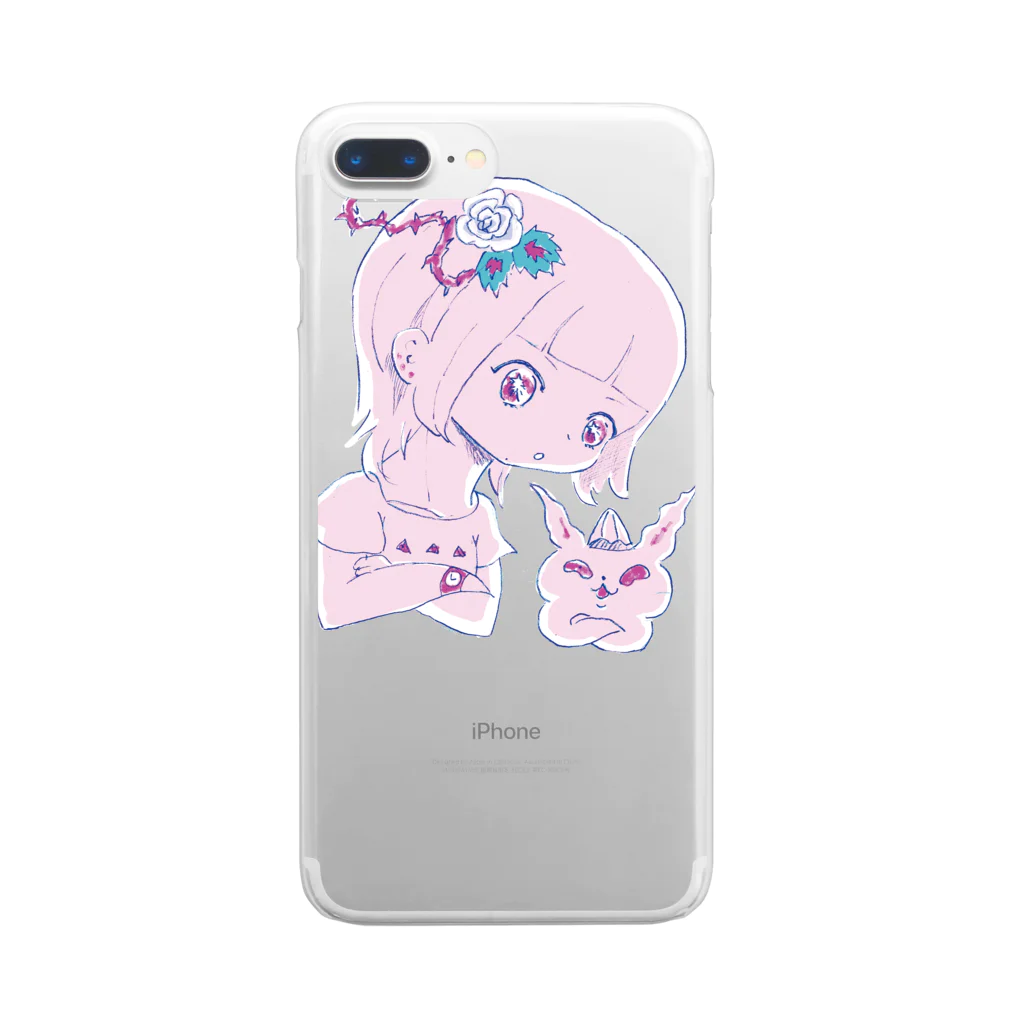 太田tom工房の(小) うでくみ紫（透過） Clear Smartphone Case