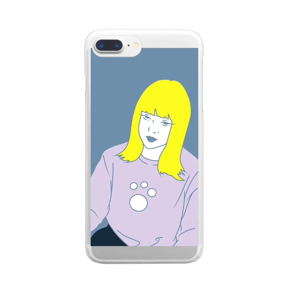 まいたけマニアのサバサバブロンド女子 Clear Smartphone Case