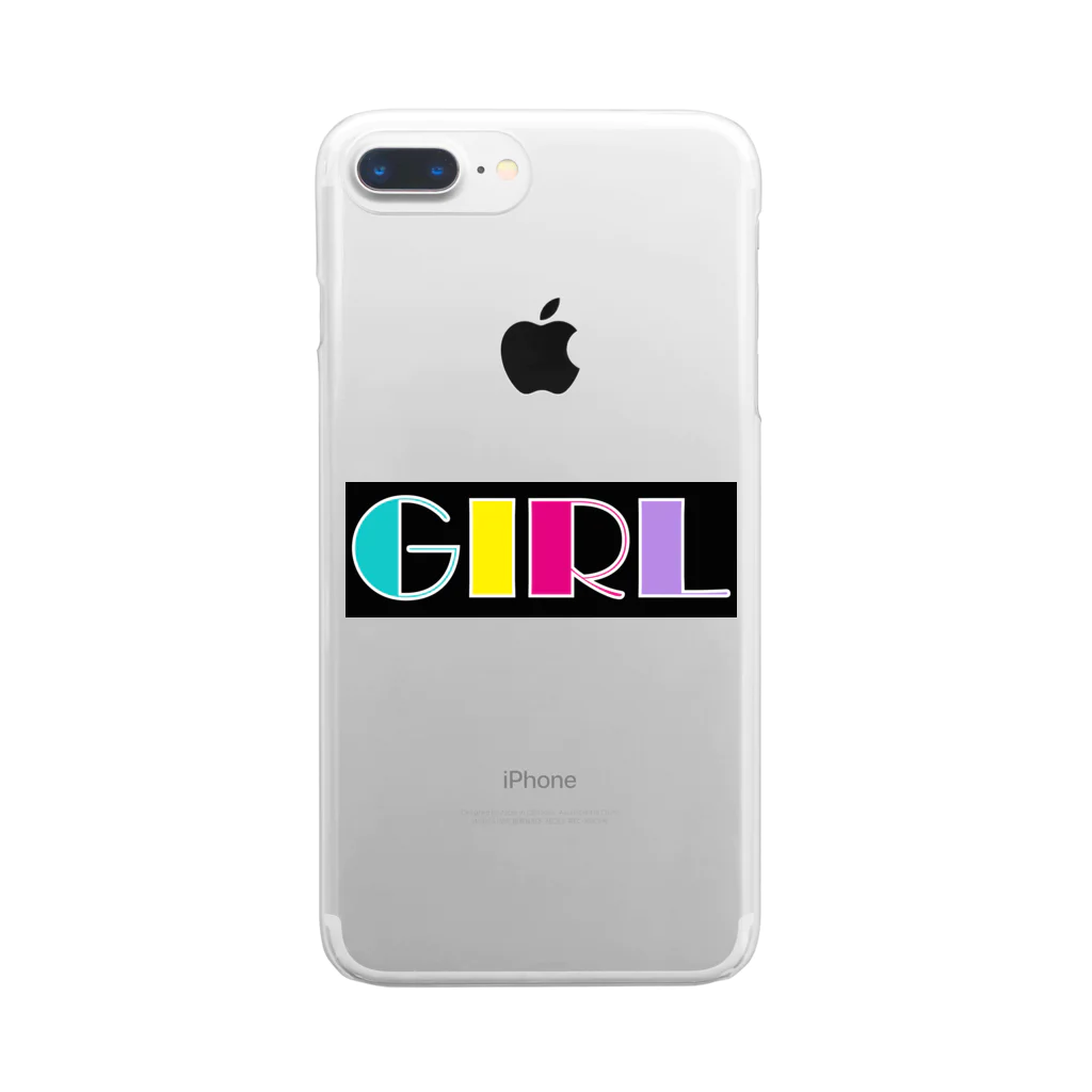 Ushi-Haruのレトロカラフル　GIRL Clear Smartphone Case