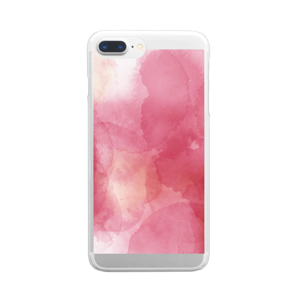 あまいもの水彩ピンク Clear Smartphone Case