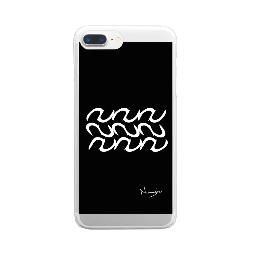 ℕ𝕦のDistorted Logo Phone Case クリアスマホケース