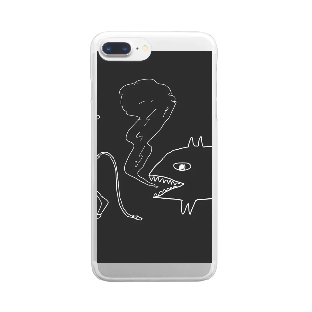 みやさん。のsheesha dog black シーシャドッグ黒 Clear Smartphone Case