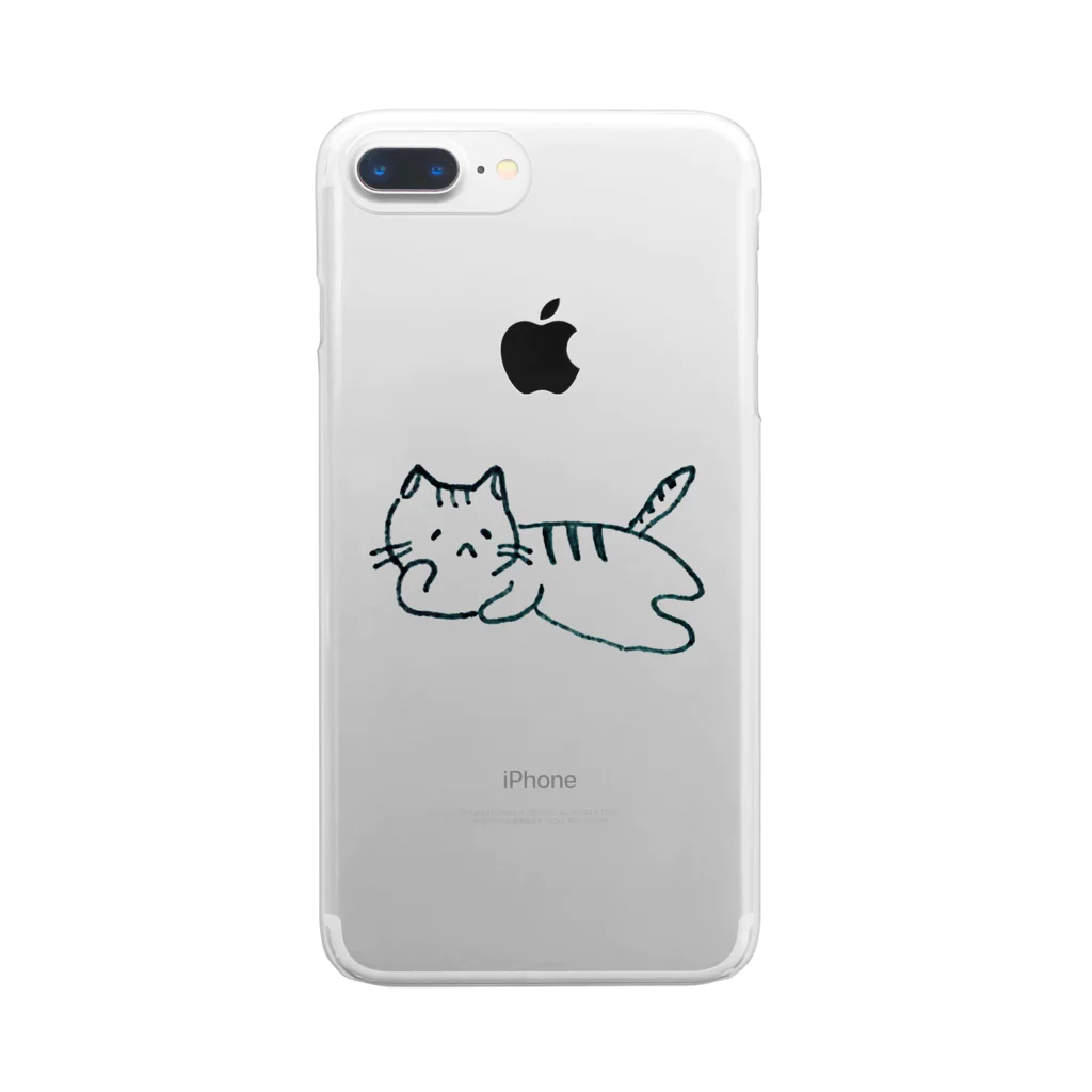 おもち屋さんのごろごろねこ Clear Smartphone Case