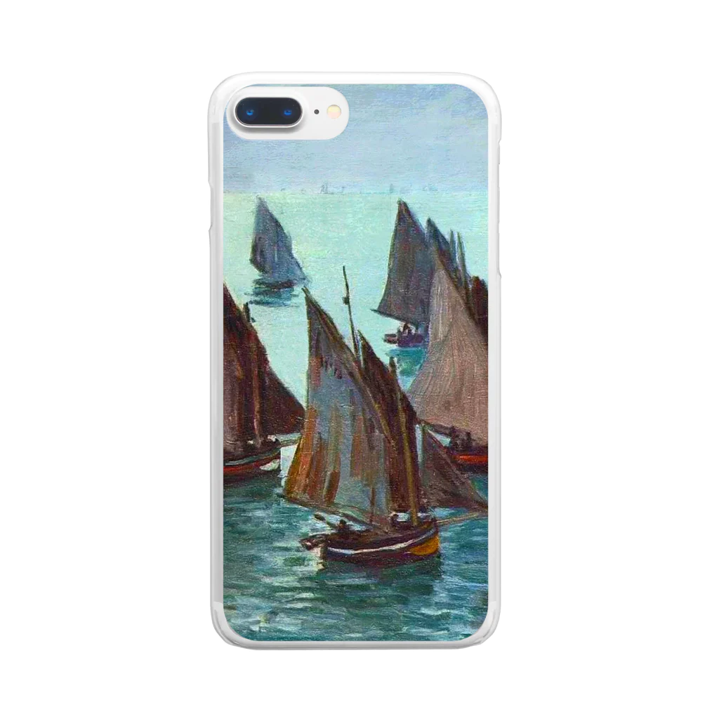 Art Baseのクロード・モネ/ 1868 / Fishing Boats, Calm Sea Clear Smartphone Case