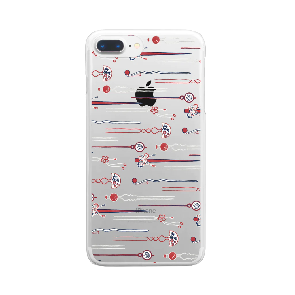 IZANAMI by Akane Yabushitaの【日本レトロ#04】かんざし（パターン） Clear Smartphone Case