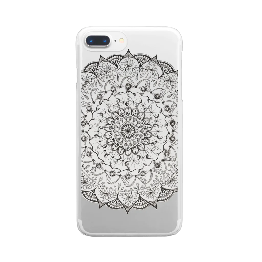 chisatoartのMandala 内にひそむ遊び心 Clear Smartphone Case