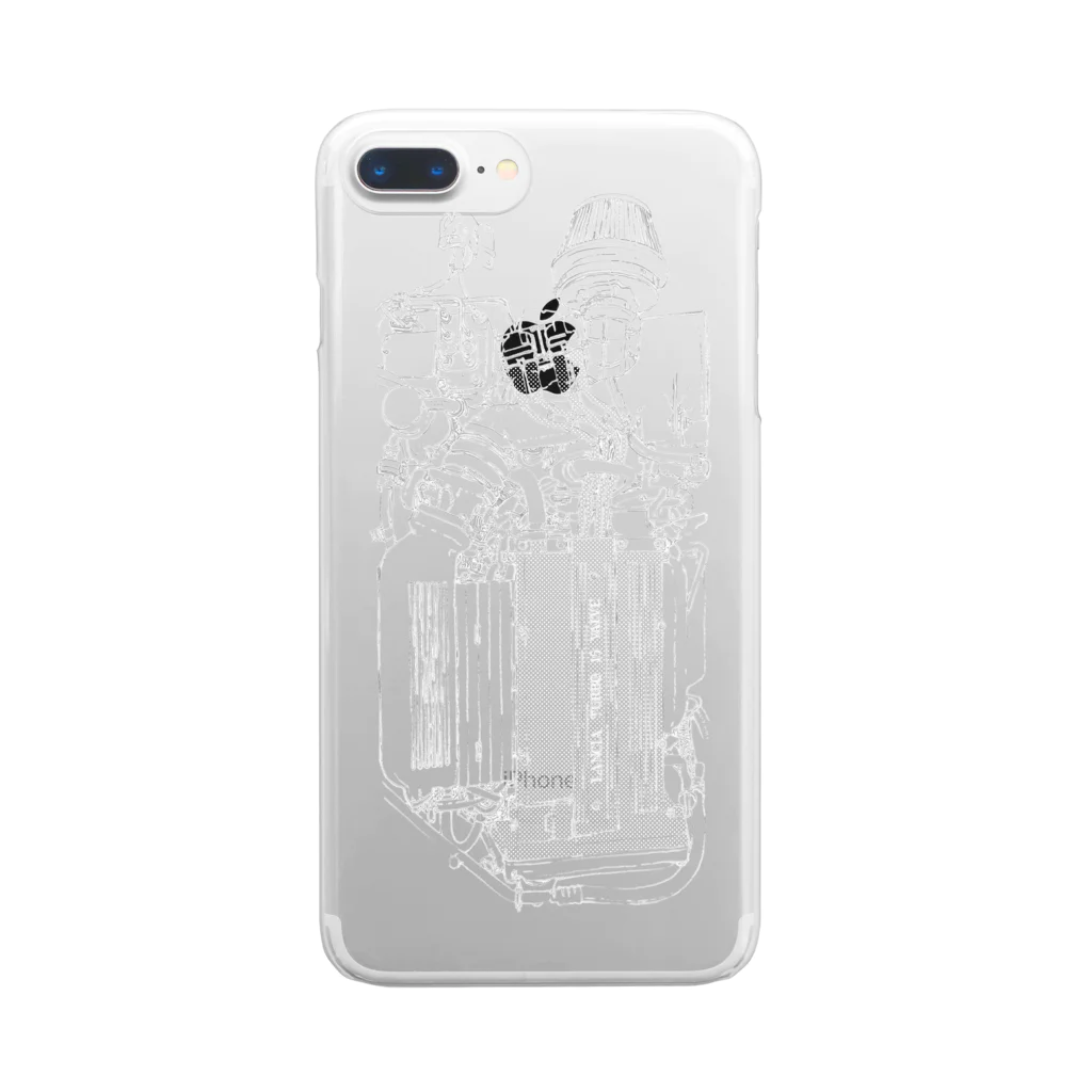 ESPERTOのLANCIA DELTA ENGINE(WH) Clear Smartphone Case