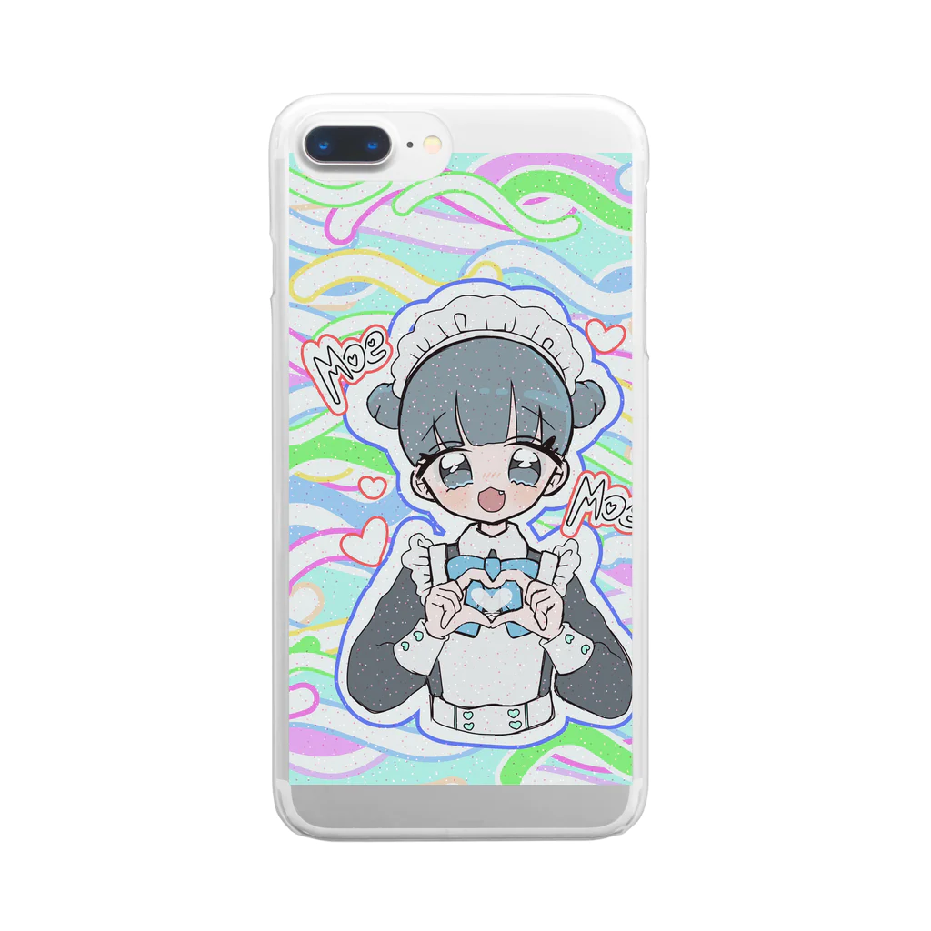 循環性飽食のお団子青メイドちゃん(カラフル) Clear Smartphone Case