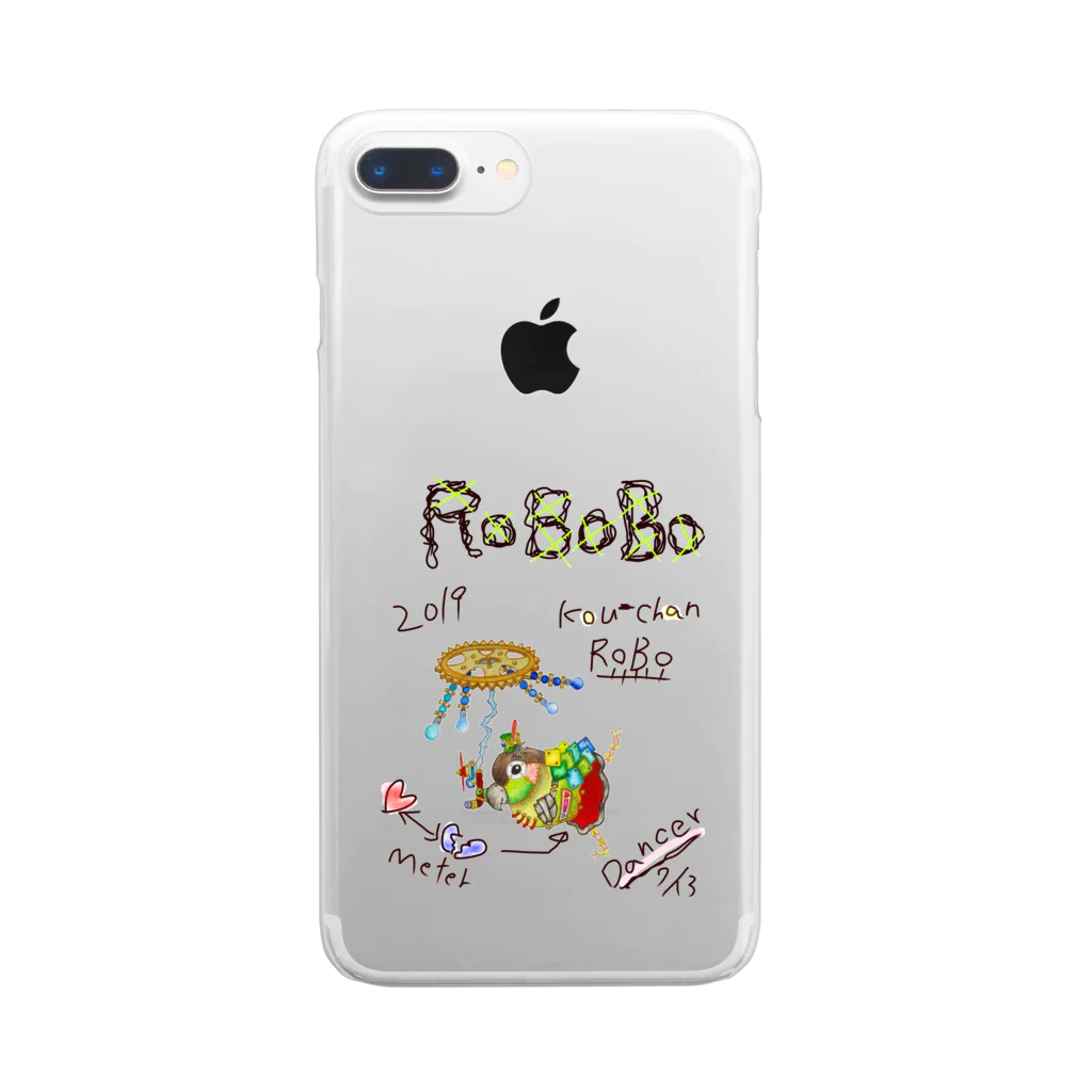 ねこぜや のROBOBO ウロコインコ「コウちゃんロボ」 Clear Smartphone Case