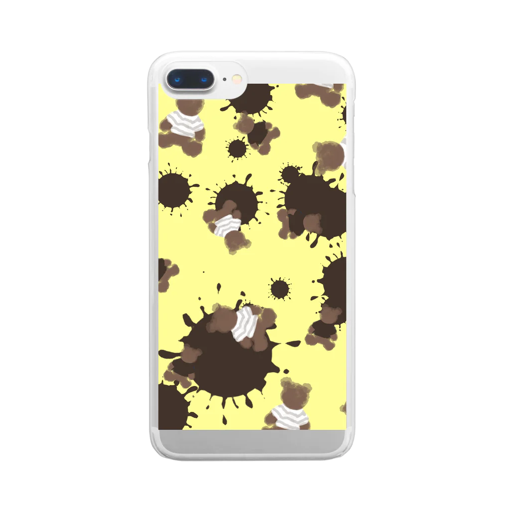 かじきのchoco banana kuma Clear Smartphone Case