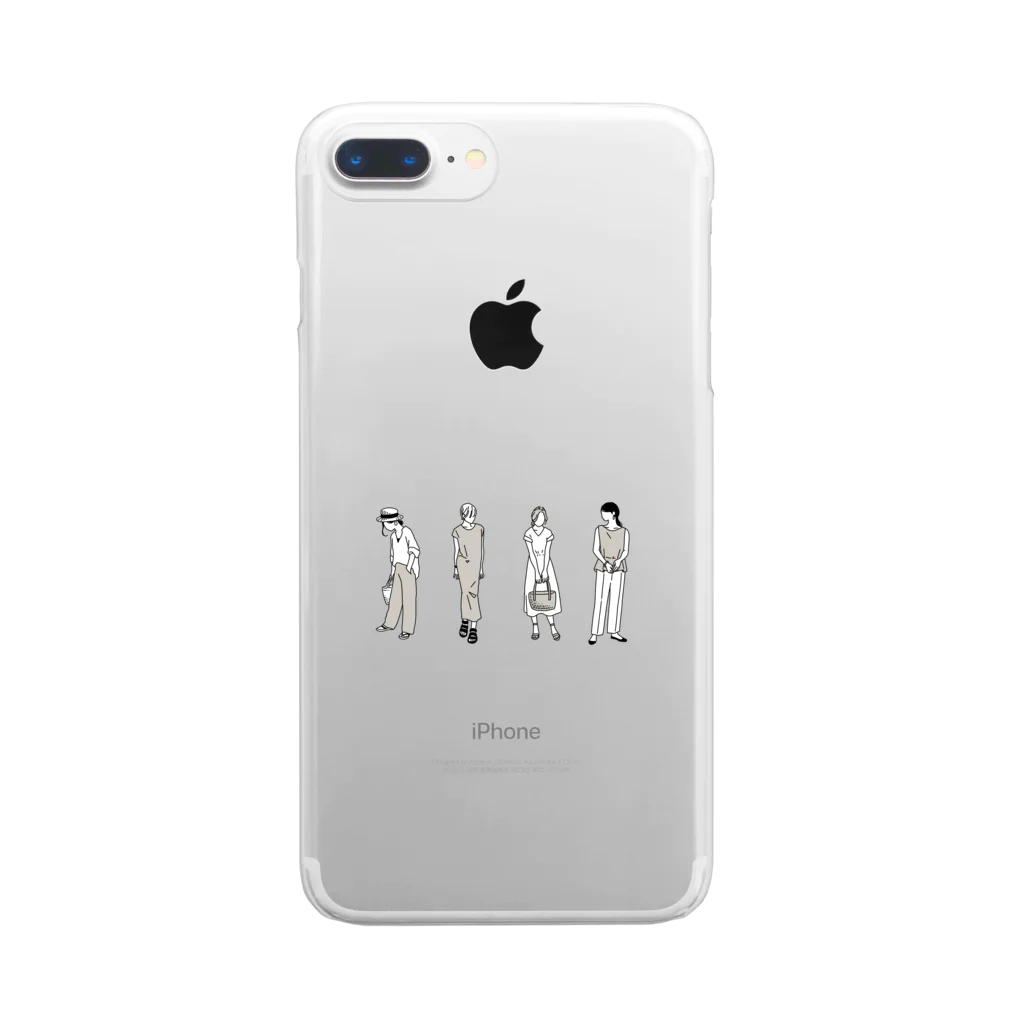 ゴンのファッションスナップ・ガール01ベージュ Clear Smartphone Case