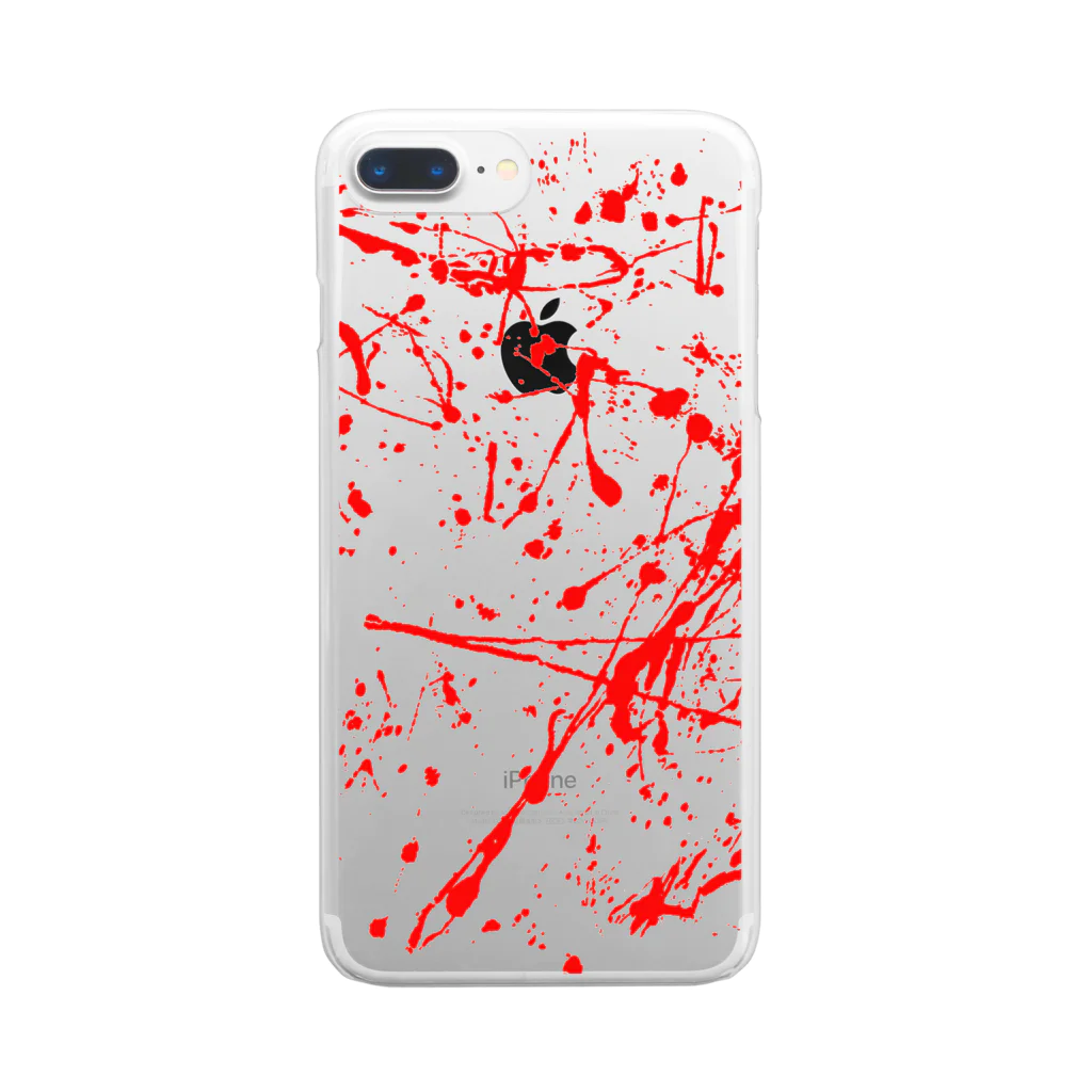 KNS designの赤ペンキの飛散 Clear Smartphone Case