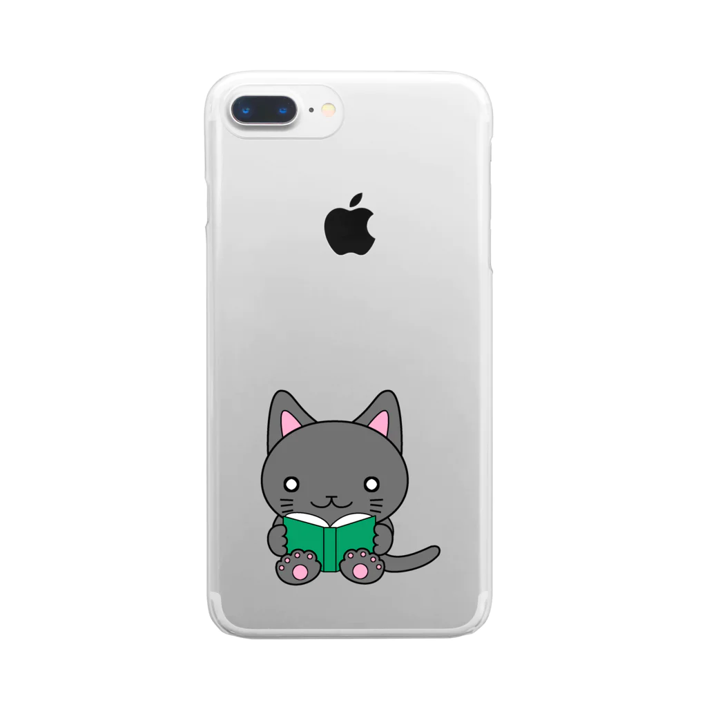 mikepunchの本を読む猫さん Clear Smartphone Case
