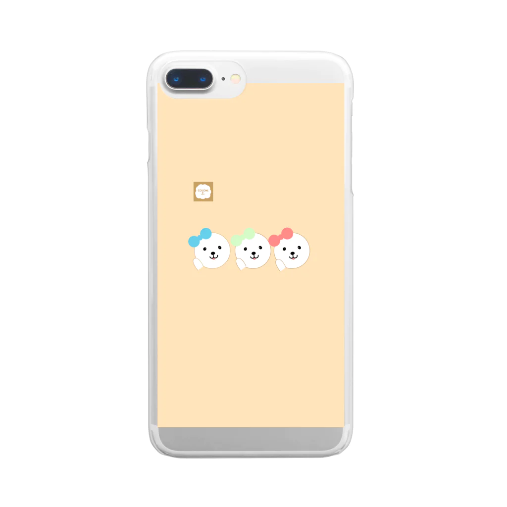 コロ。COLOM.犬いぬdogリボングッズ.のアイドルふうふう三姉妹！スマホケース Clear Smartphone Case