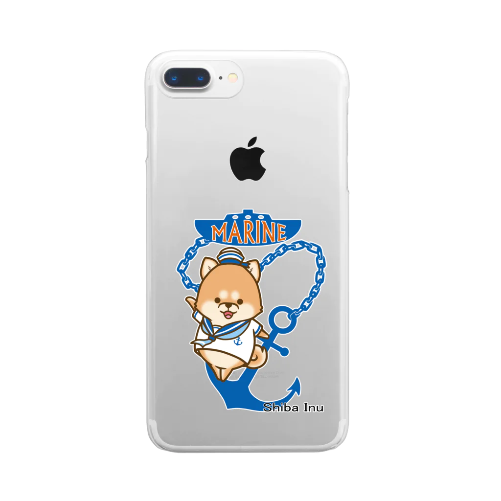 ラクガキメイトの柴犬　マリンルック Clear Smartphone Case