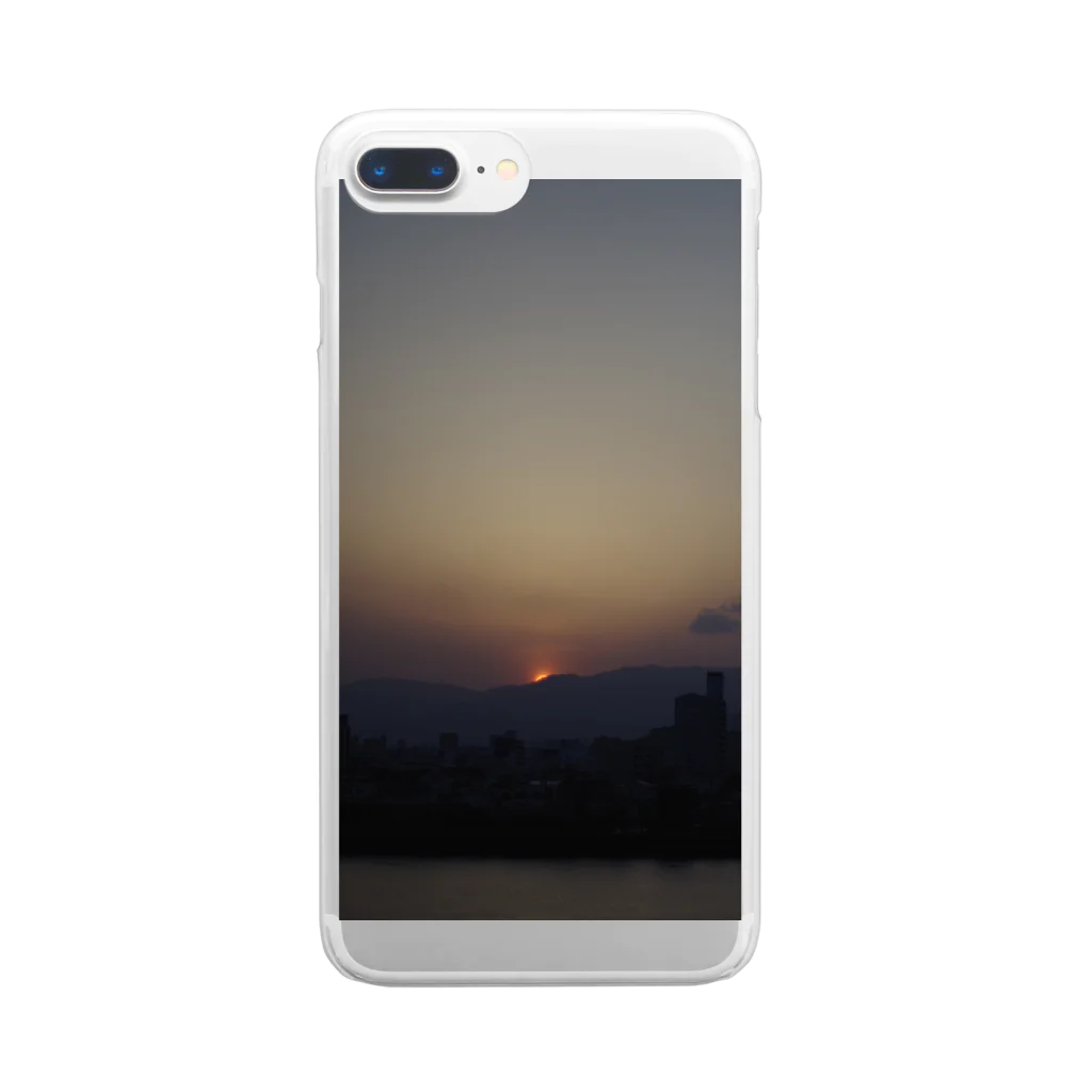 蒼い狐の夕焼け Clear Smartphone Case