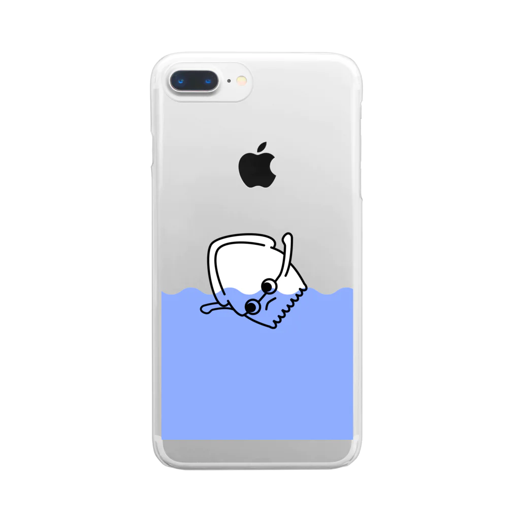 イカ屋さんのイカにしては独特な泳ぎをするイカくん Clear Smartphone Case