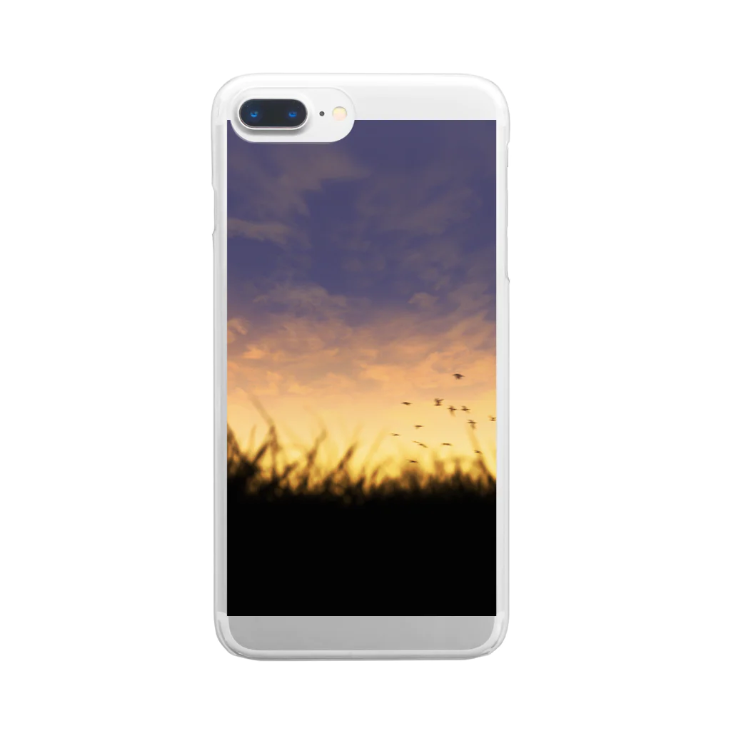 nogidoki_の夕暮れの空 Clear Smartphone Case