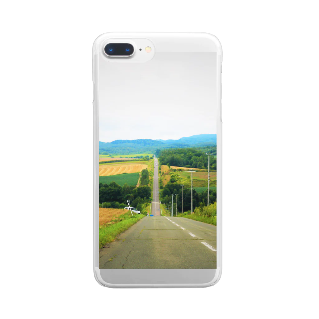 namonaki_hituziのまっすぐな道 Clear Smartphone Case