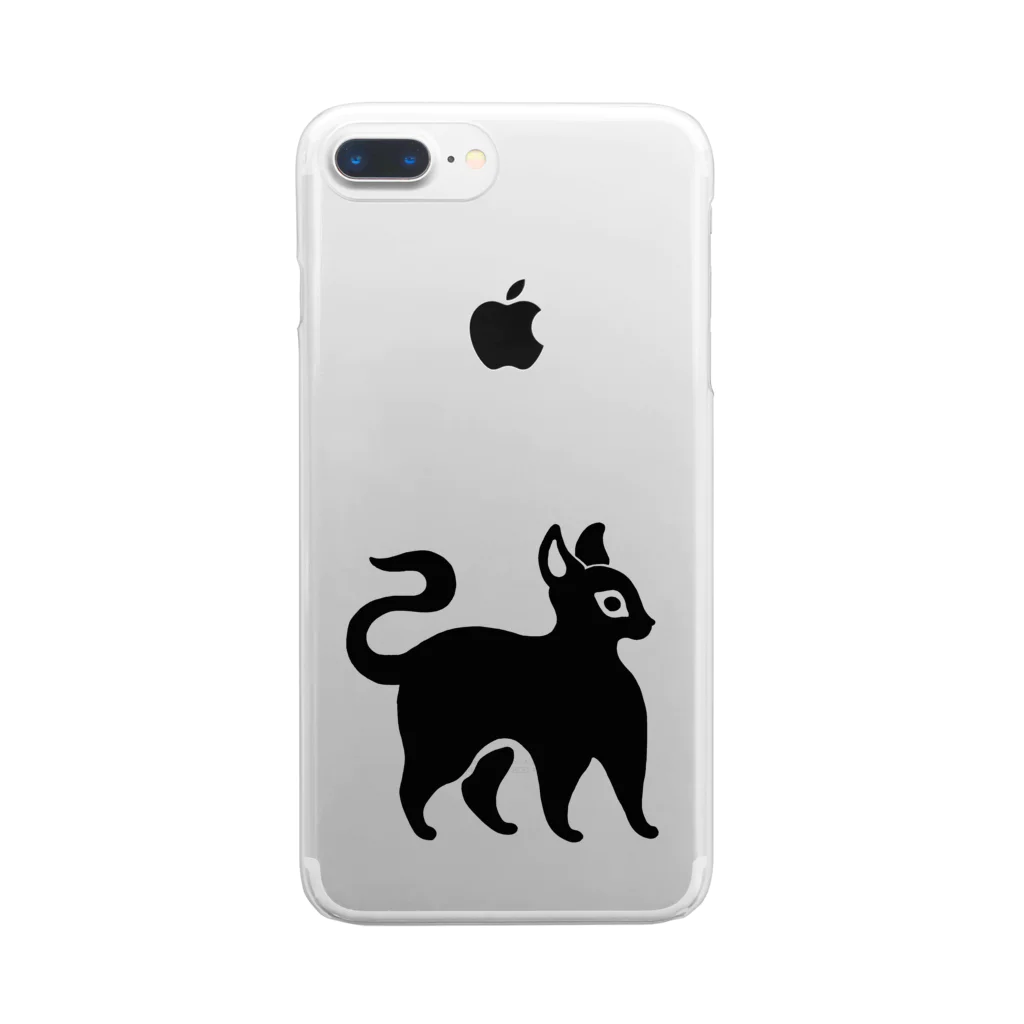 ツバメ堂の黒猫 Clear Smartphone Case