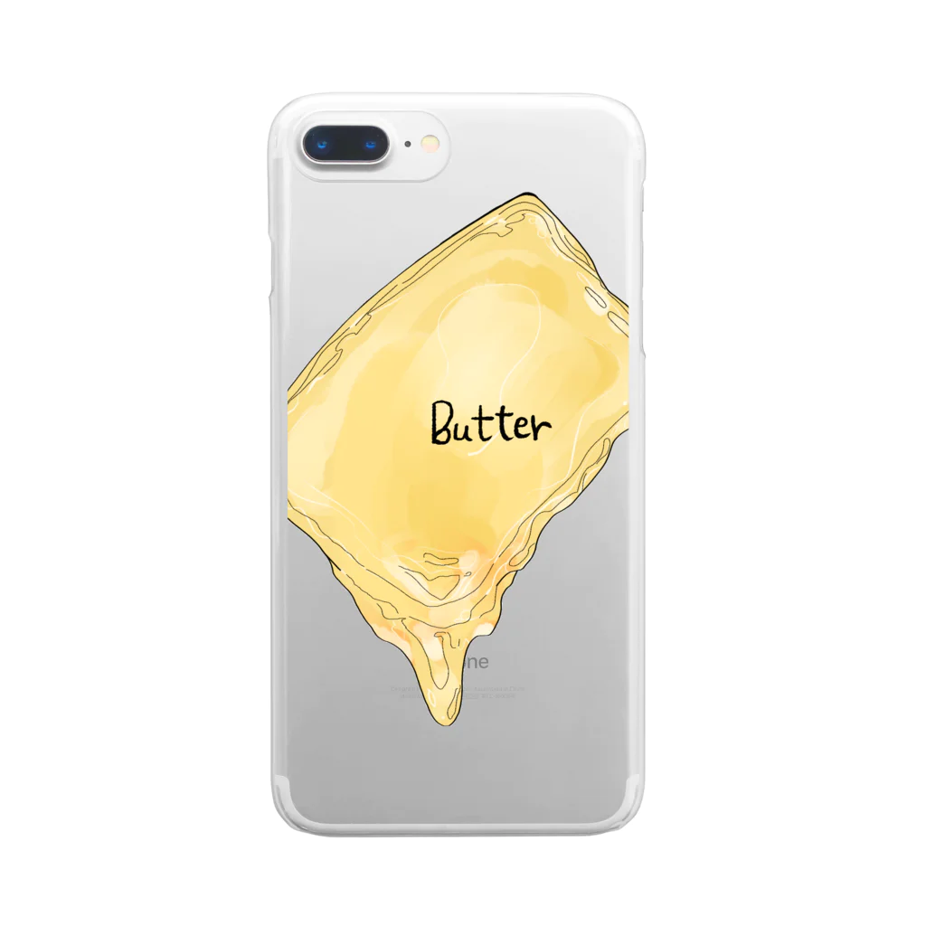 ほしくずペイントのいい感じのバター 투명 스마트폰 케이스