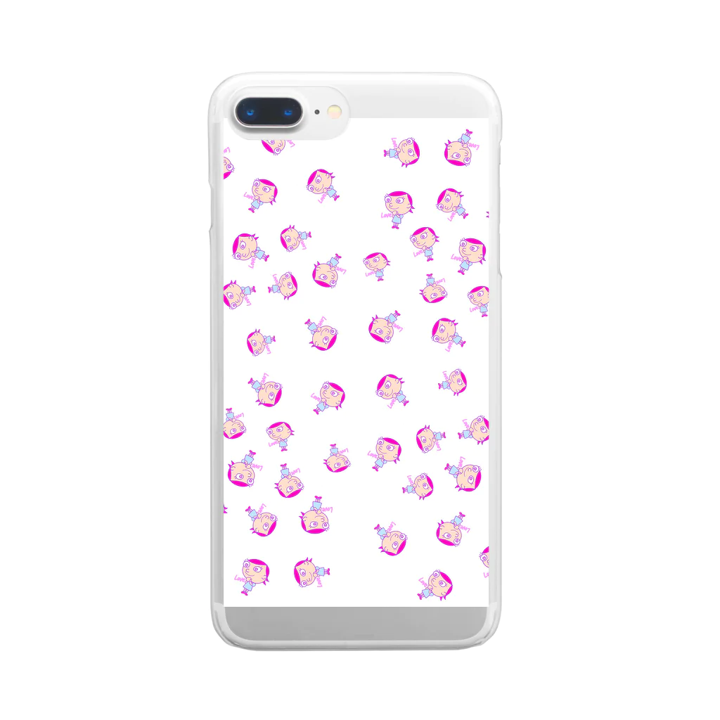 charlolのLove charlie  ピンク Clear Smartphone Case