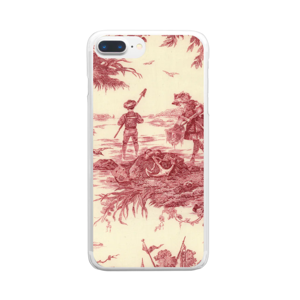 J. Jeffery Print Galleryのトワルドジュイ Toile de Jouy Clear Smartphone Case