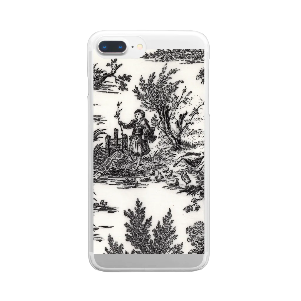 J. Jeffery Print Galleryのトワルドジュイ Toile de Jouy クリアスマホケース