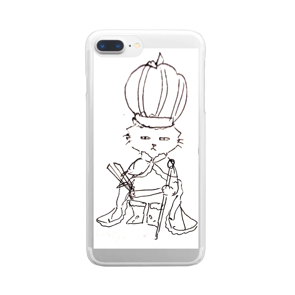 arowanaRの王様アール/モノトーン Clear Smartphone Case