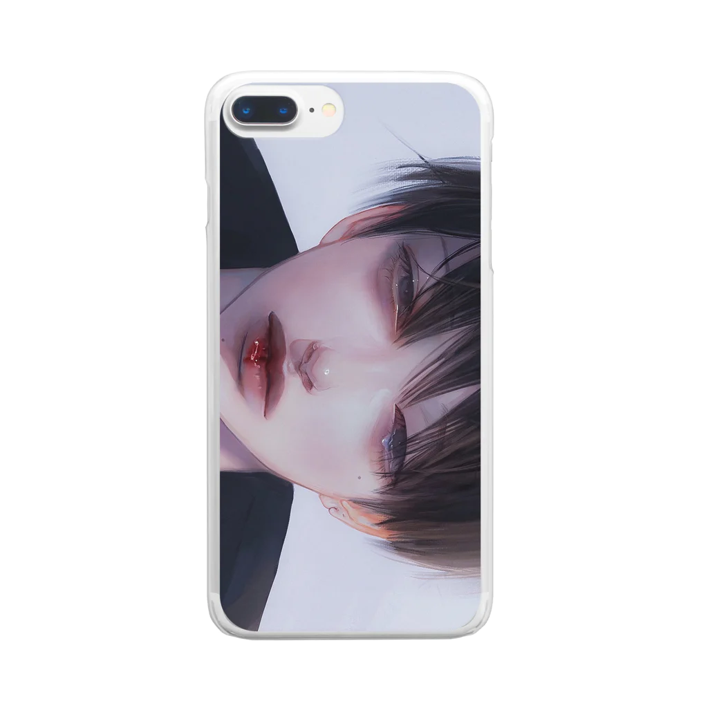 烏帽子 眇眼の【朝】 Clear Smartphone Case