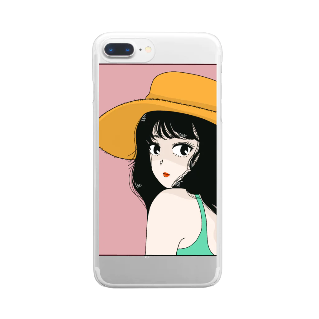 PIECE OF CAKEの麦わら帽子のイケてる彼女 Clear Smartphone Case