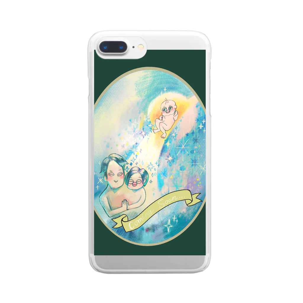 and mick designのやってきた子宝ちゃん Clear Smartphone Case