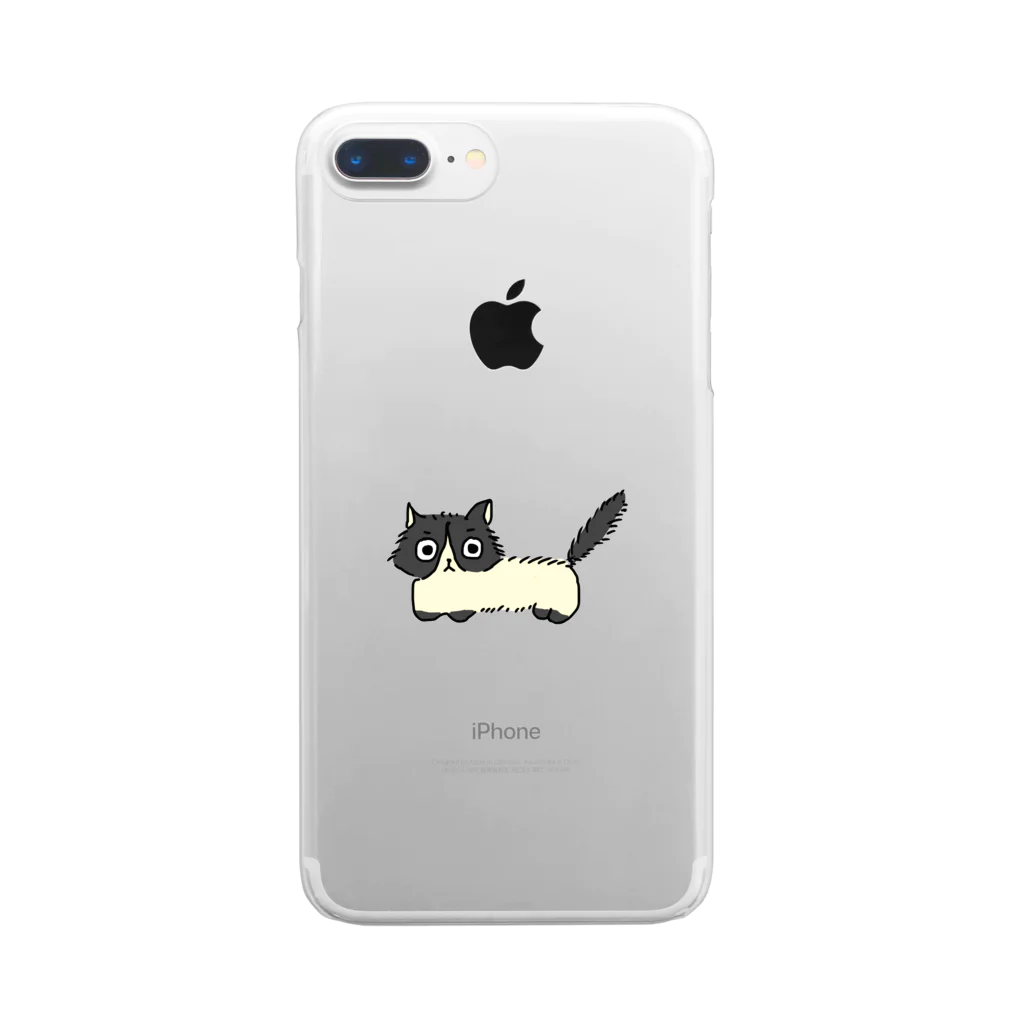 おもち屋さんの白黒ねこのうめ吉 Clear Smartphone Case