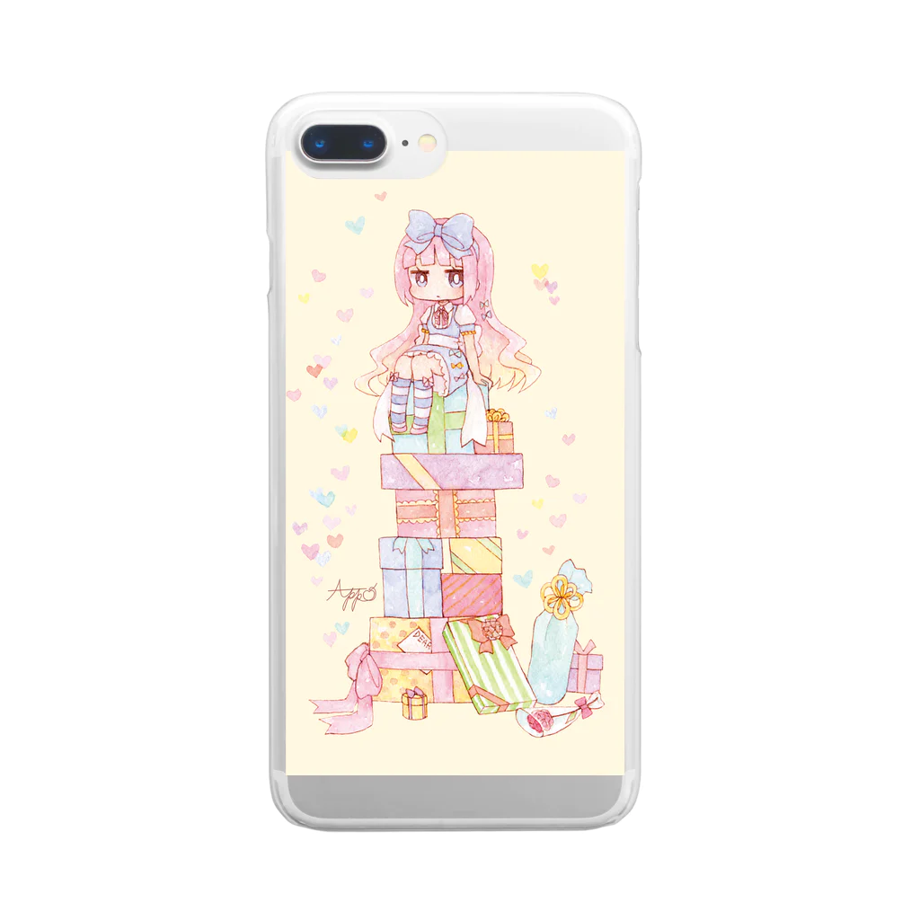 アップルのプレゼントと女の子 Clear Smartphone Case