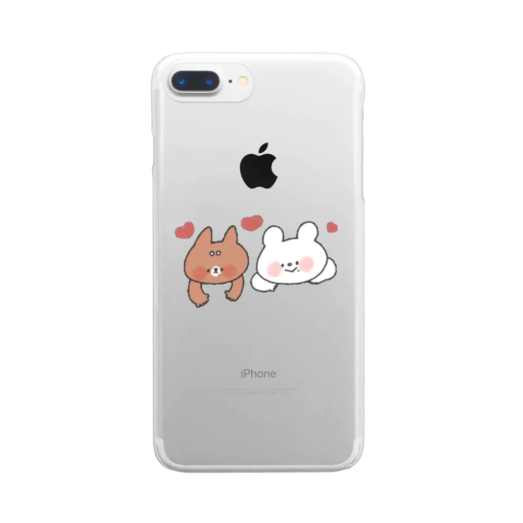 saxaのうさぎとくまちゃん Clear Smartphone Case