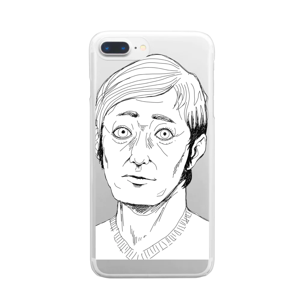 YUBESHIのVネックおじさん Clear Smartphone Case