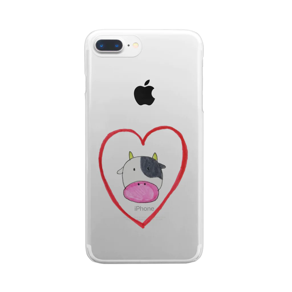 I Love　MILK のうしくん Clear Smartphone Case