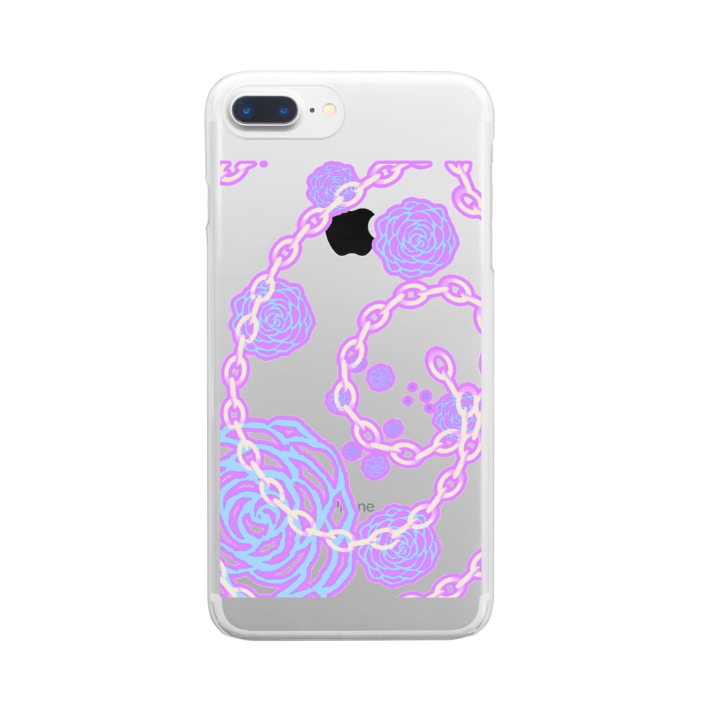  しゃらの鎖に包まれた薔薇 Clear Smartphone Case