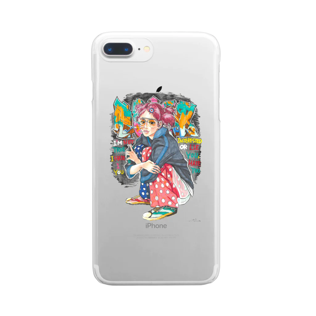 cartoonpunxのfxxk graffiti girl Clear Smartphone Case