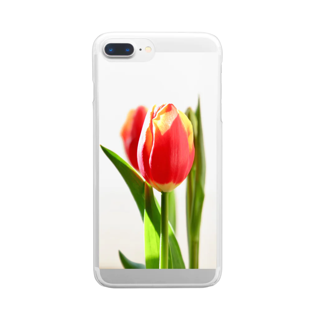 rose-love7の花柄 チューリップ🌷 Clear Smartphone Case