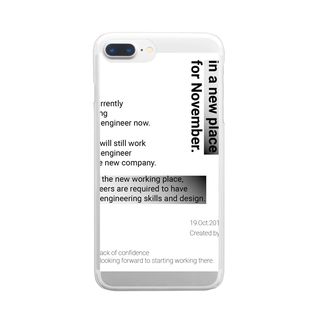 Riuyaの英語日記グッズのOct,19.2019 “11月からWebデザイナーへ” Clear Smartphone Case