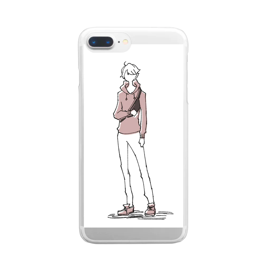 るーく屋のダスティピンクの男の子 Clear Smartphone Case