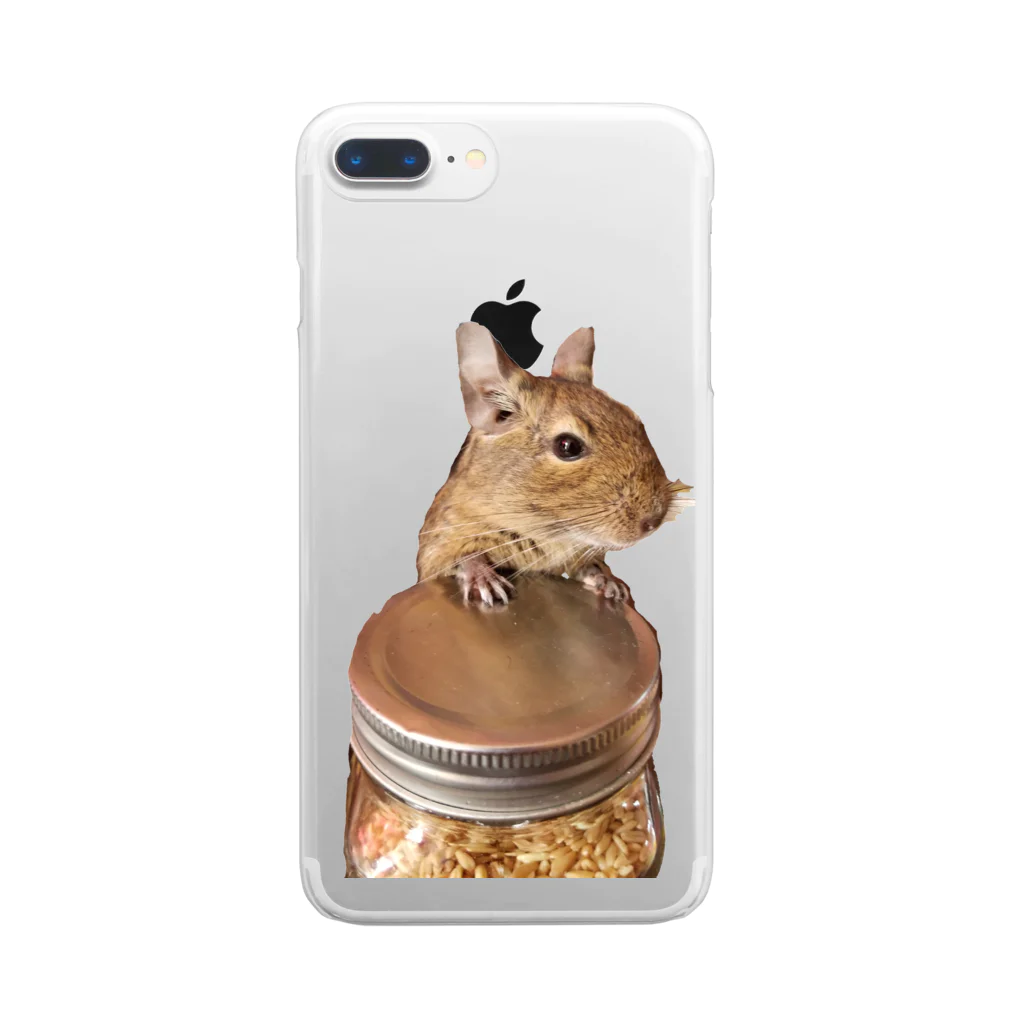 DEGU.のデグーのねむちゃん~エン麦ボトル~ Clear Smartphone Case